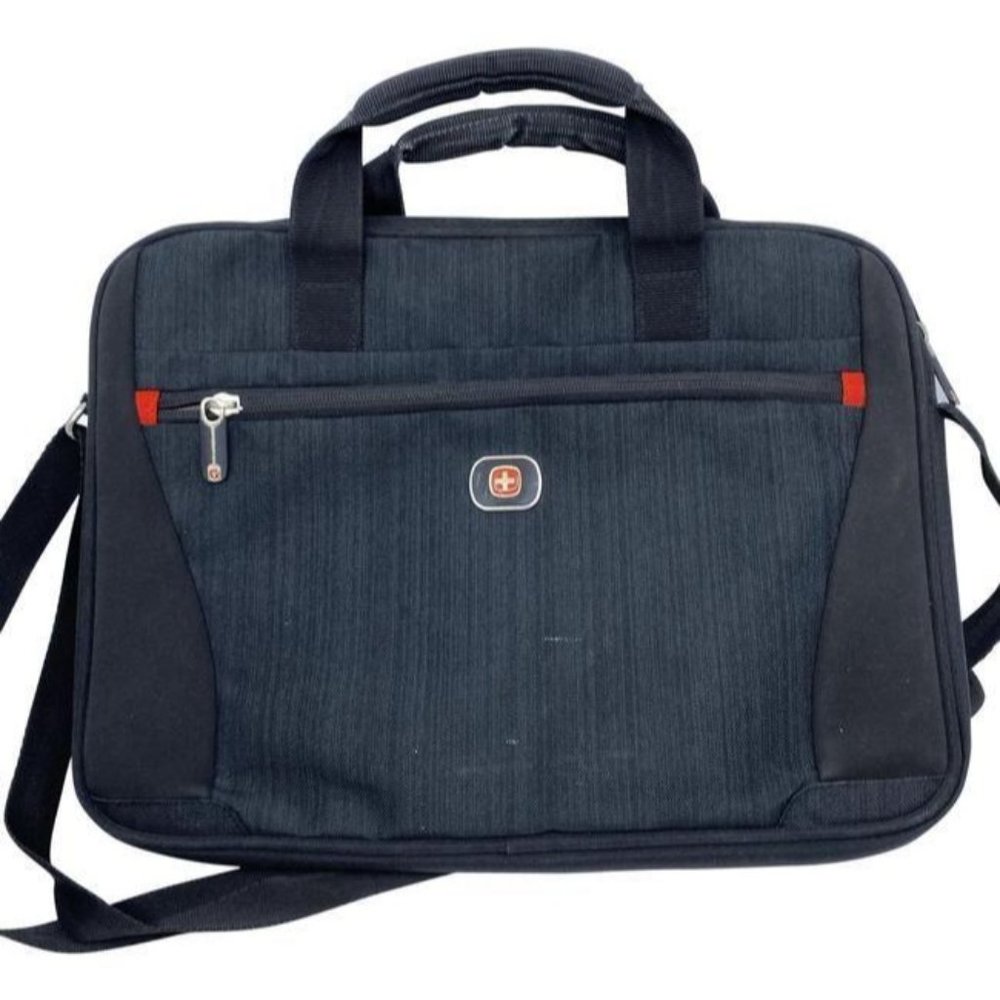 swiss gear black navy nylon cross body bag - Picture 1 of 9